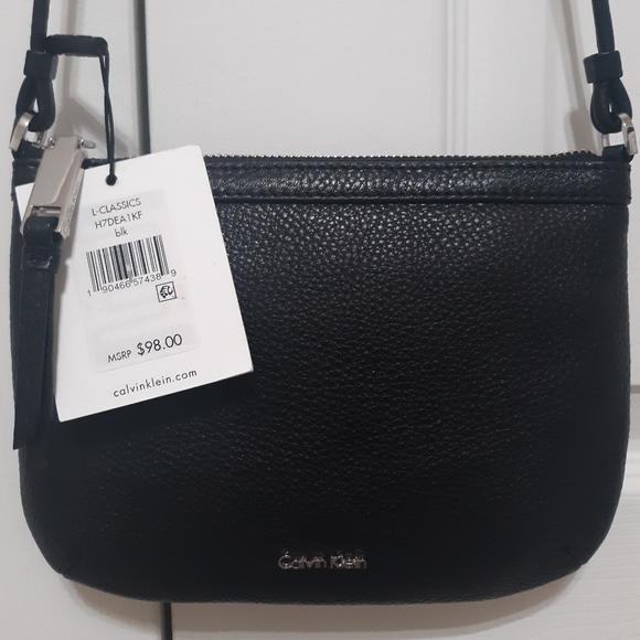 Calvin Klein Pebble Leather Crossbody Handbag - Picture 6 of 8